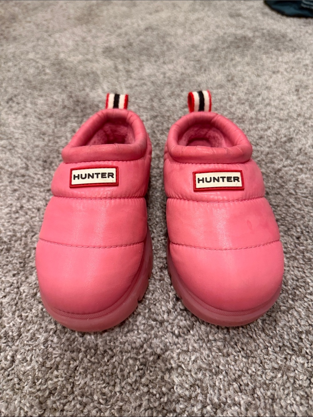 Hunter Kids Medium Pink Cody Lug Sole Insulated Water Resistant Slip-on Shoes